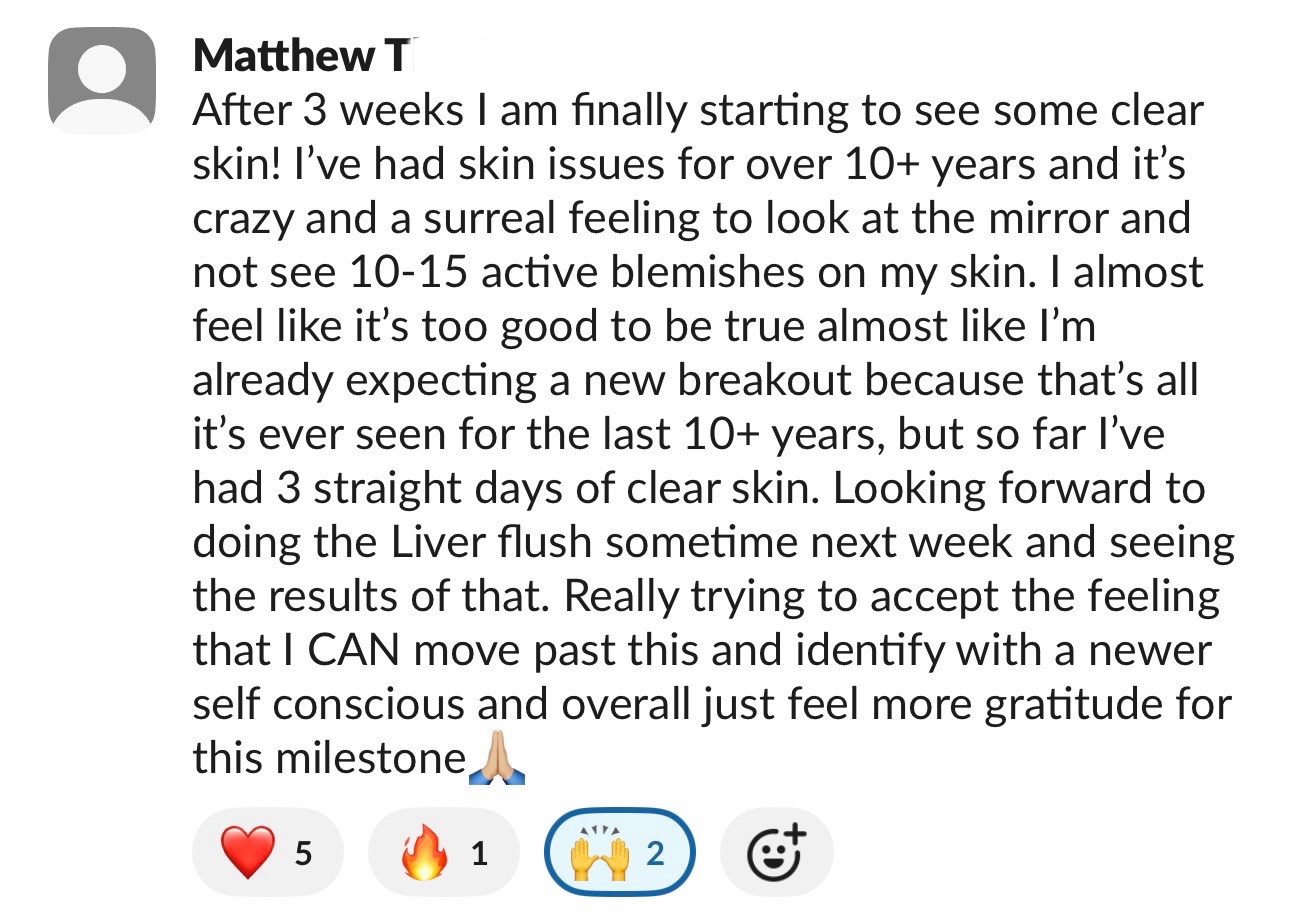 Client testimonial message
