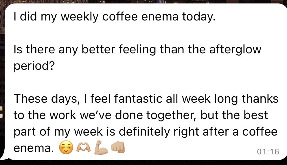 Client testimonial message